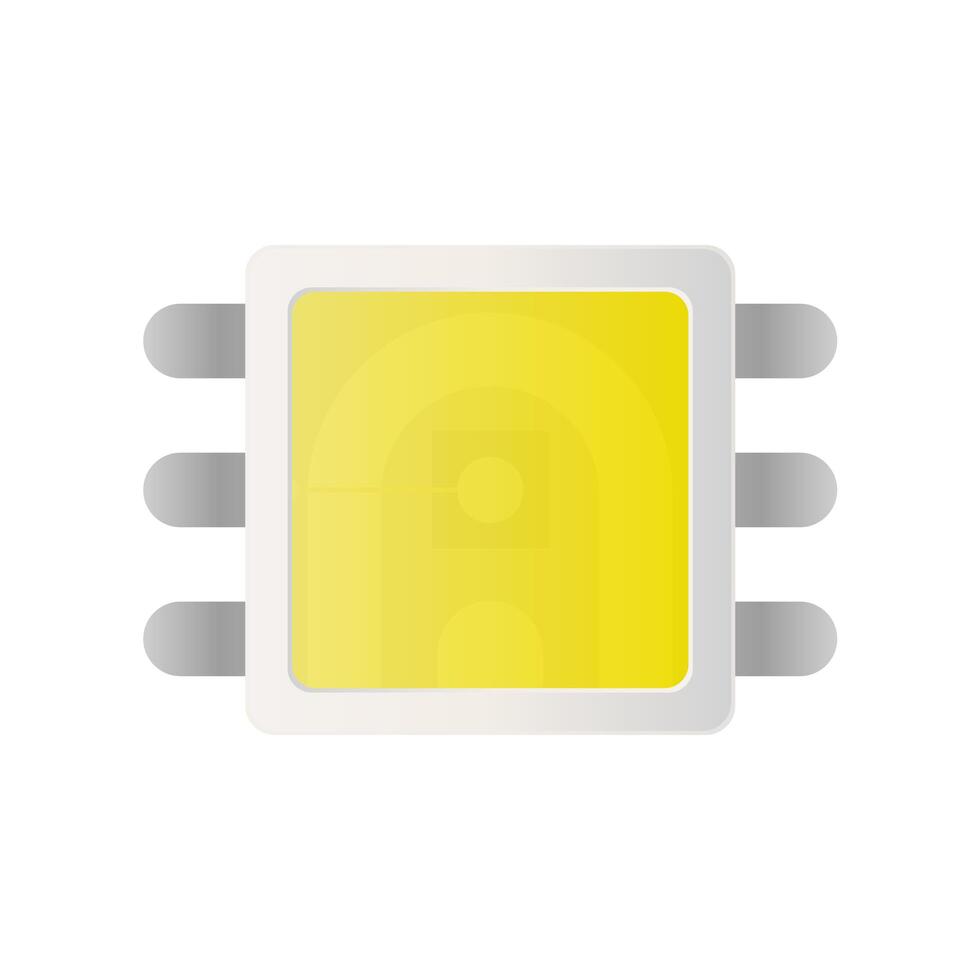 A yellow led light bulb icon on a white background vector
