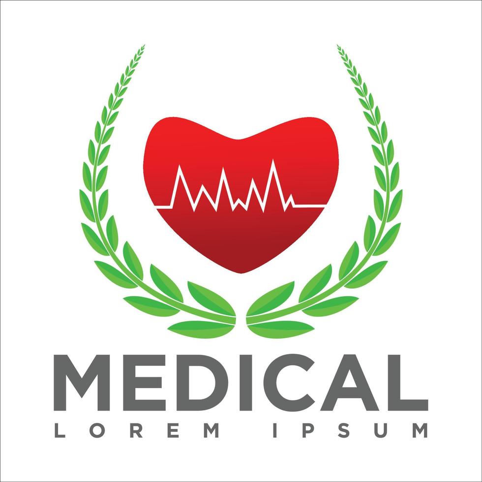 logotipo médico: amor y más icono ilustración vectorial vector