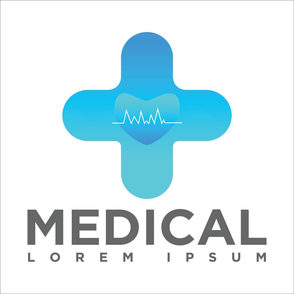 logotipo médico: amor y más icono ilustración vectorial vector