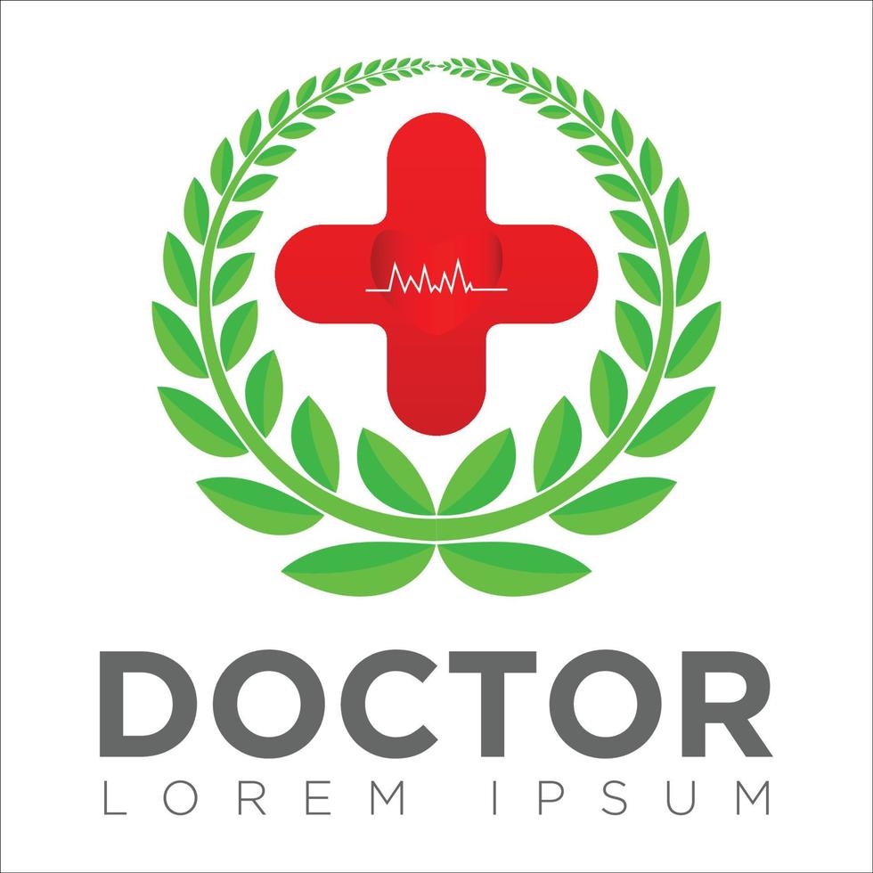 doctorl logo-corazón y marco ilustración vectorial. vector