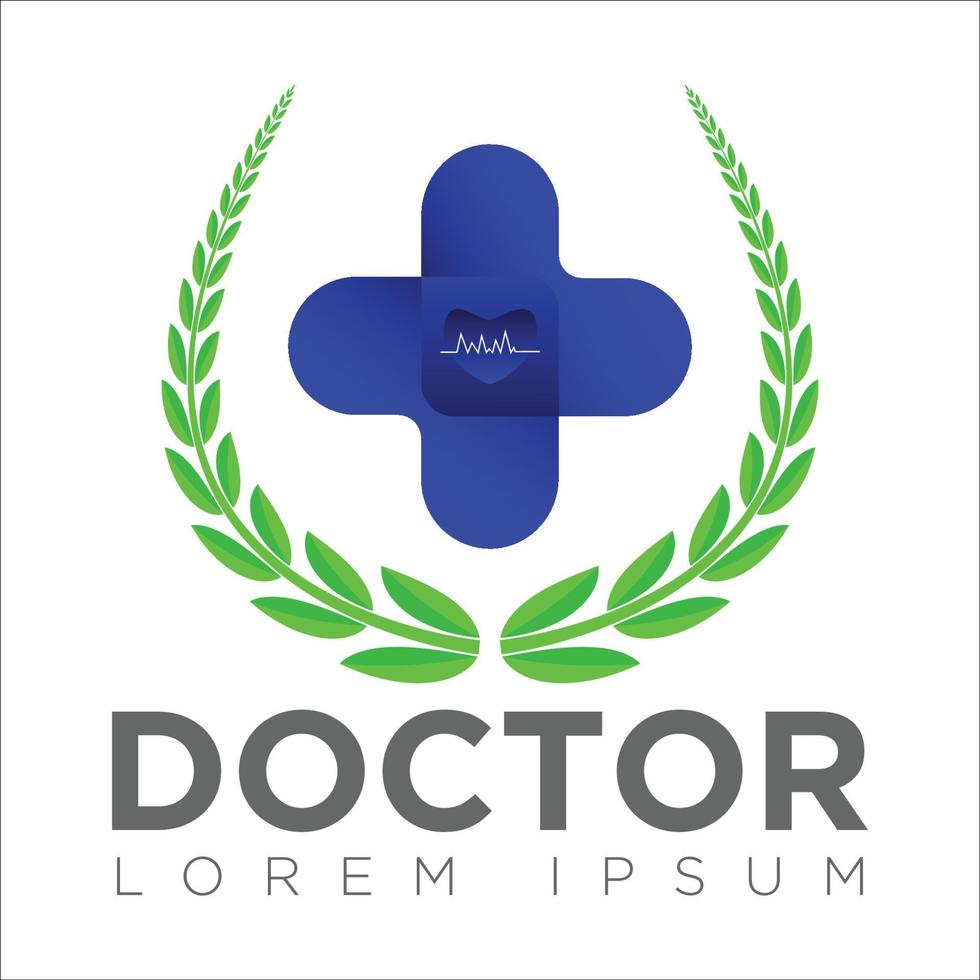 doctorl logo-corazón y marco ilustración vectorial. vector