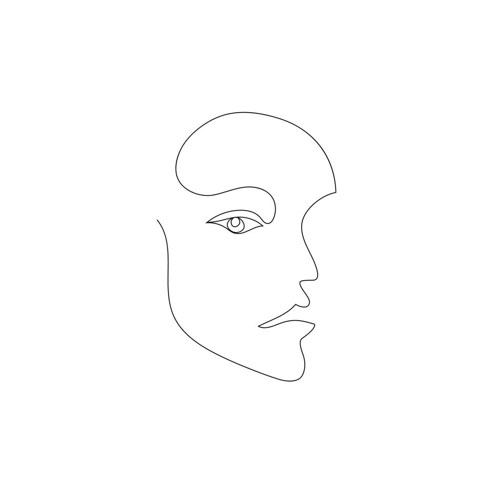 Vector hand drawn linear art, woman face, continuous line, fashion concept, feminine beauty minimalist. Print, illustration for t-shirt, design, logo for cosmetics