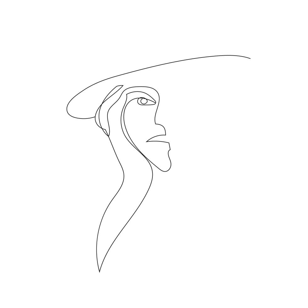 vector dibujado a mano arte lineal, rostro de mujer, línea continua, concepto de moda, belleza femenina minimalista. impresión, ilustración para camiseta, diseño, logo para cosméticos