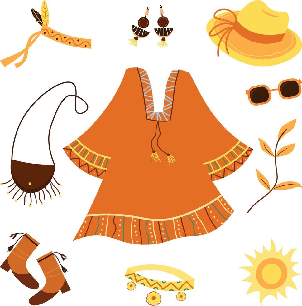 Boho Outfit Vector Set
