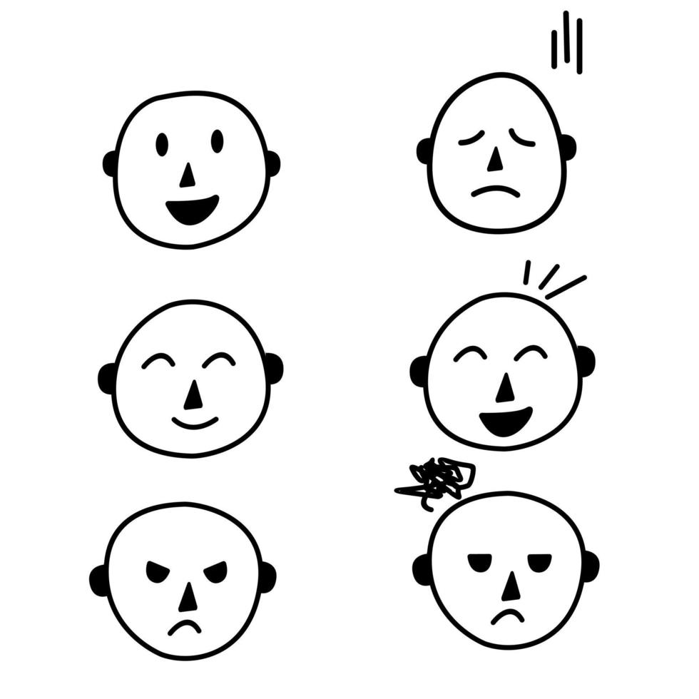 Clip art pack of expression doodle vector