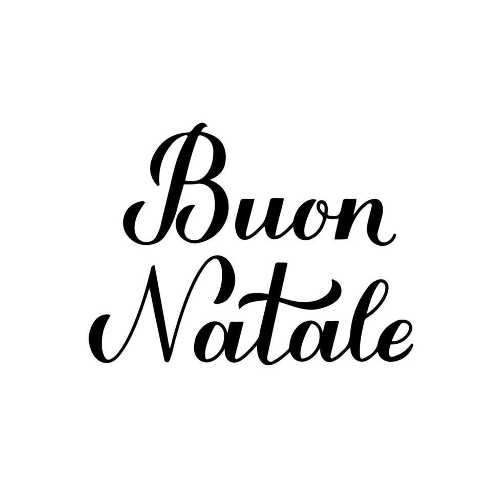 Letras de mano de caligrafía de buon natale aisladas en blanco. cartel tipográfico feliz navidad en portugués. plantilla vectorial fácil de editar para tarjetas de felicitación, pancartas, folletos, adhesivos, etc. vector