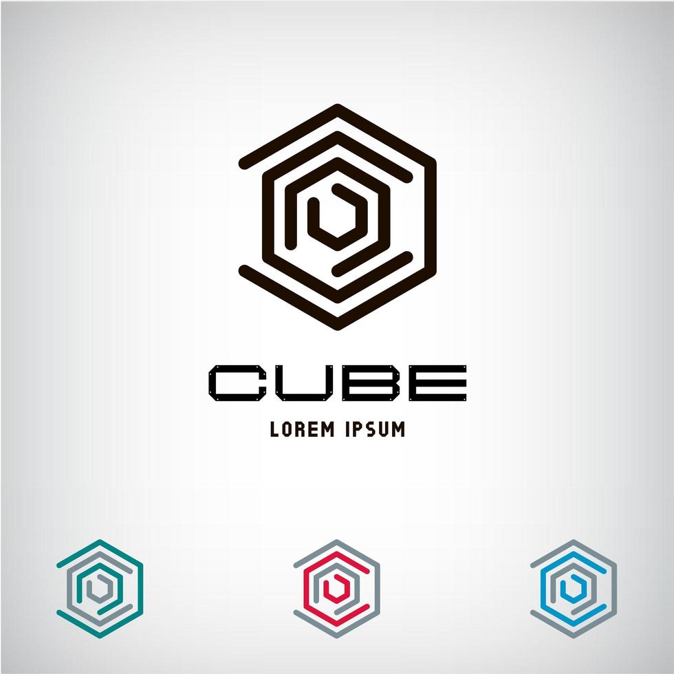 Technology Business abstract cube logo design template. Infinity. Vector Hexagon. Fashion Jewelry luxury concept