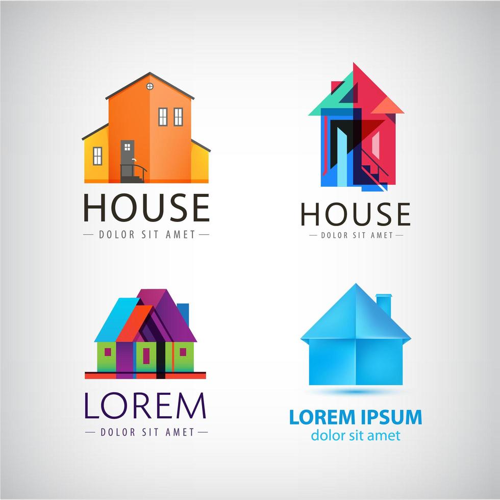 Vector set of house logos, property, real estate