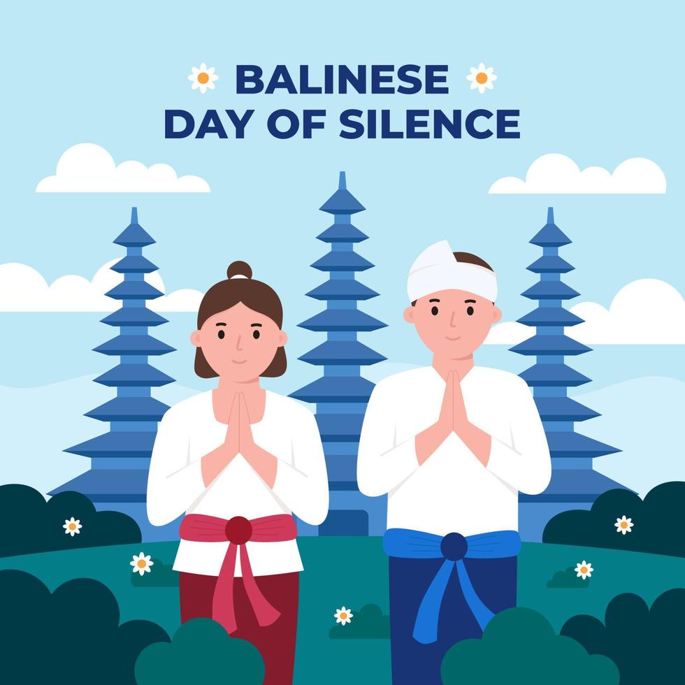 Balinese Day of Silence Concept vector