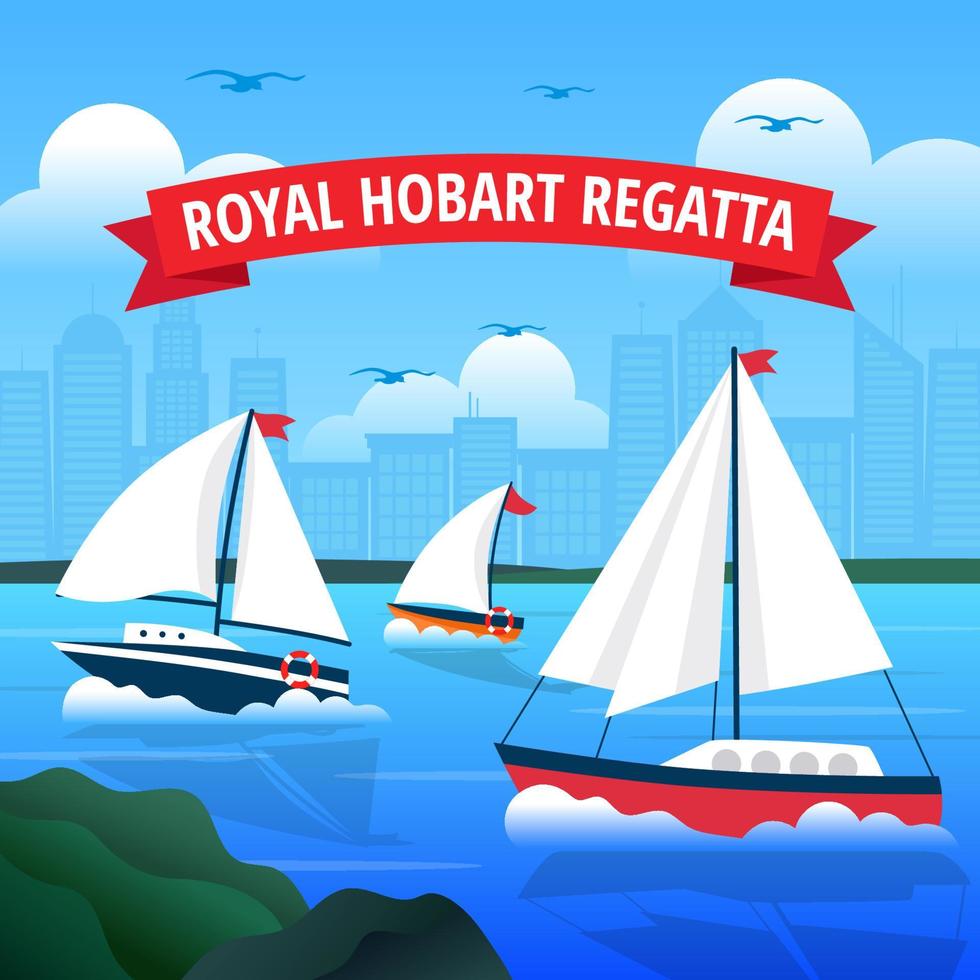 Royal Hobart Regatta Day Celebration vector