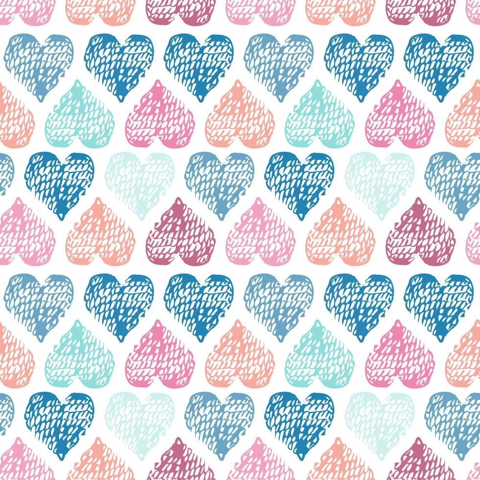 Vector seamless background with colorful heart shape. Use it for wallpaper, textile print, pattern fills, web page, surface textures, wrapping paper, design of presentation and other graphic design