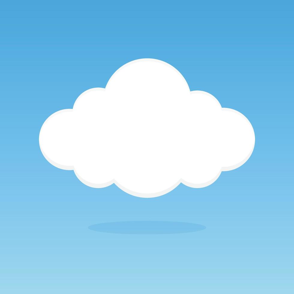 Cloud flat icon isolated with blue background vector