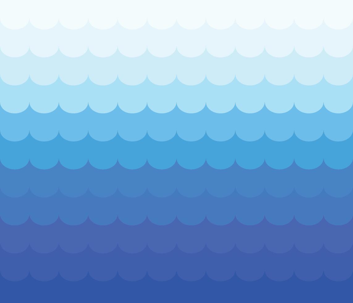 Layered sea waves line abstract vector background