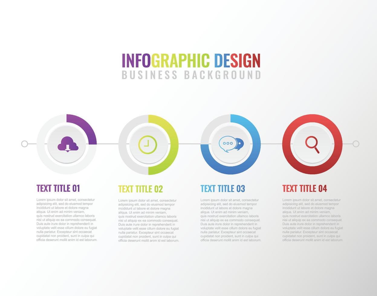 Infographic step process circle colorful design vector background