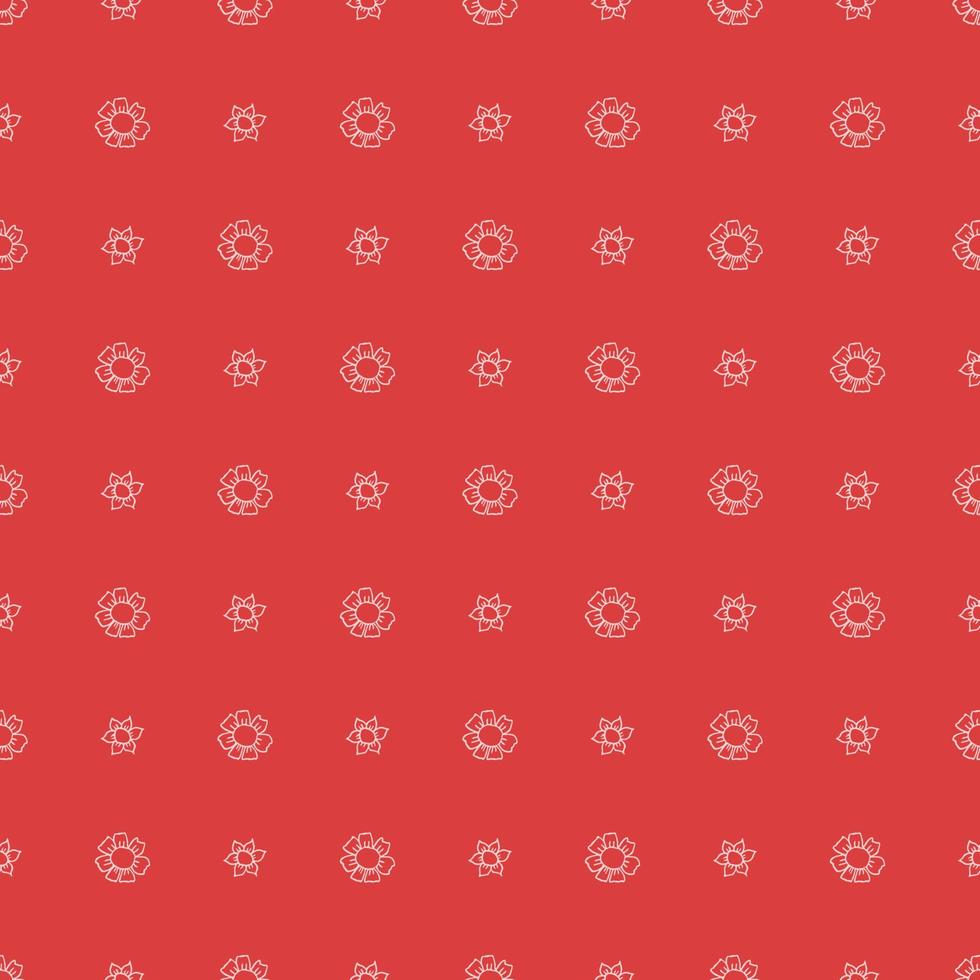 seamless floral background. red pattern with flowers vector