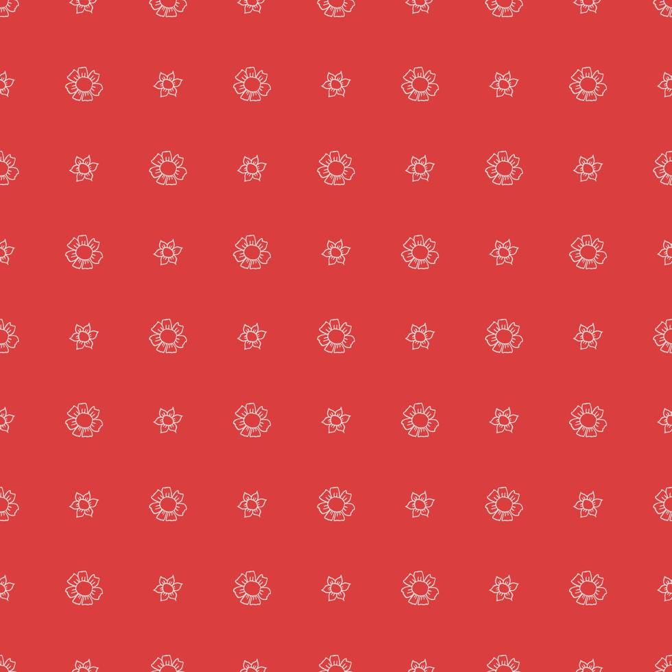 seamless floral background. red pattern with flowers vector