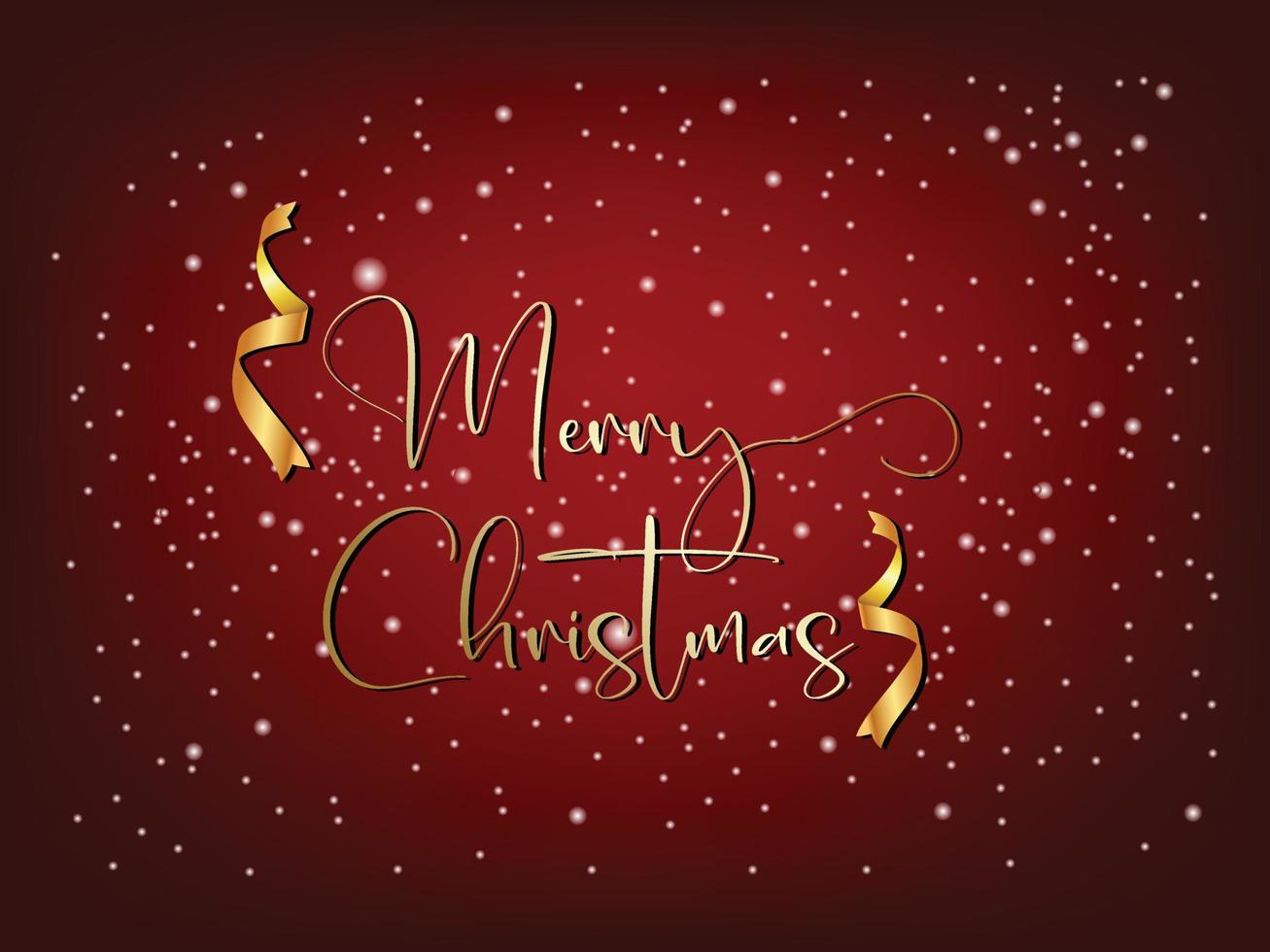 merry christmas and happy new year greeting card design with Golden Text and Red Background ,  xmas banner, vector