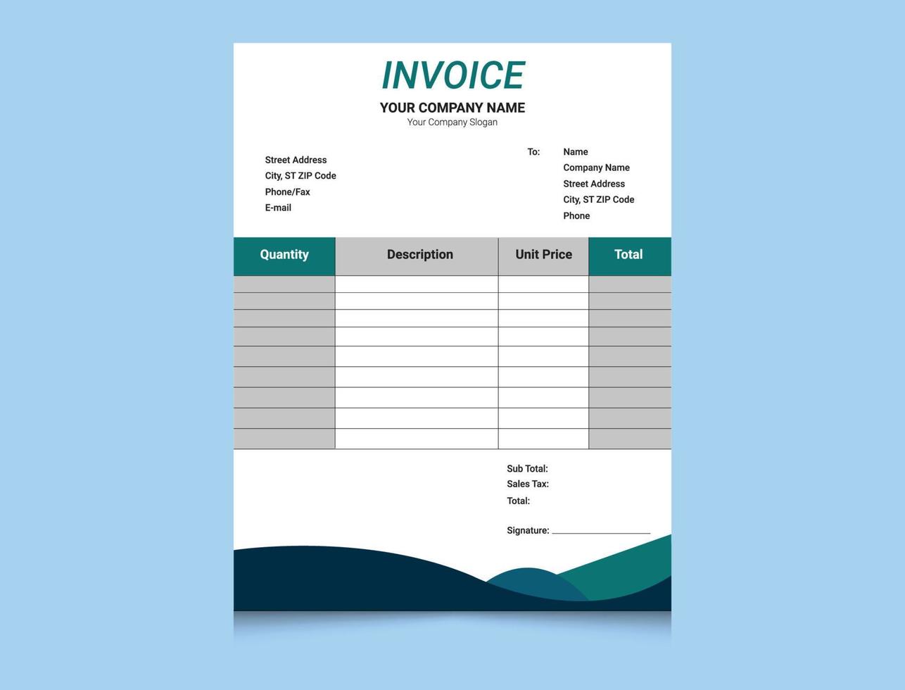 Proforma Invoice template Pro Vector