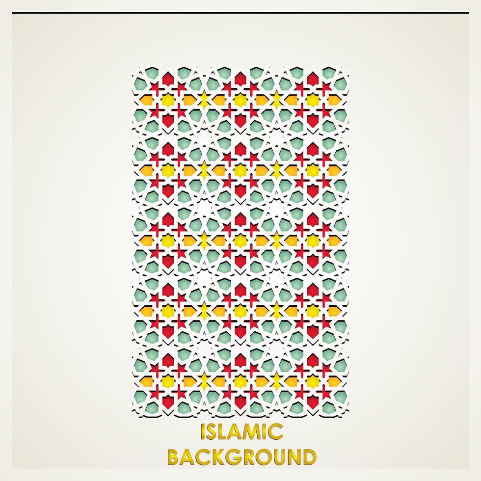 Arabic arabesque design greeting card for Islamic event. vector