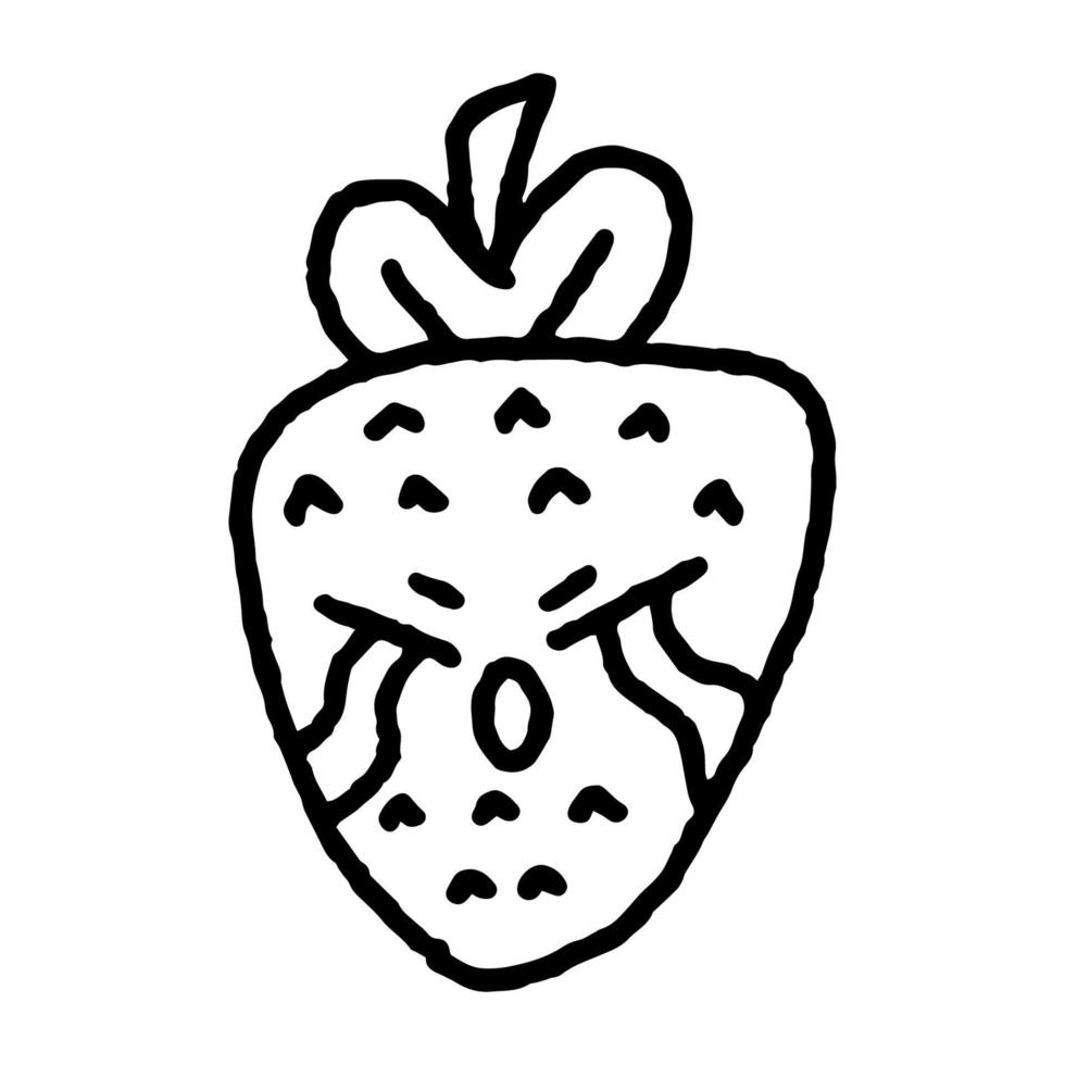 Cute Strawberry Emoticon Doodle Crying 7 vector