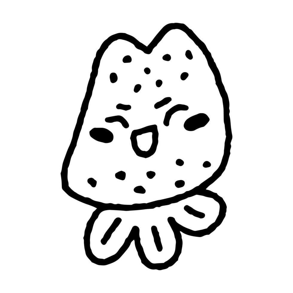 Cute Strawberry Emoticon Doodle Happy 5 vector