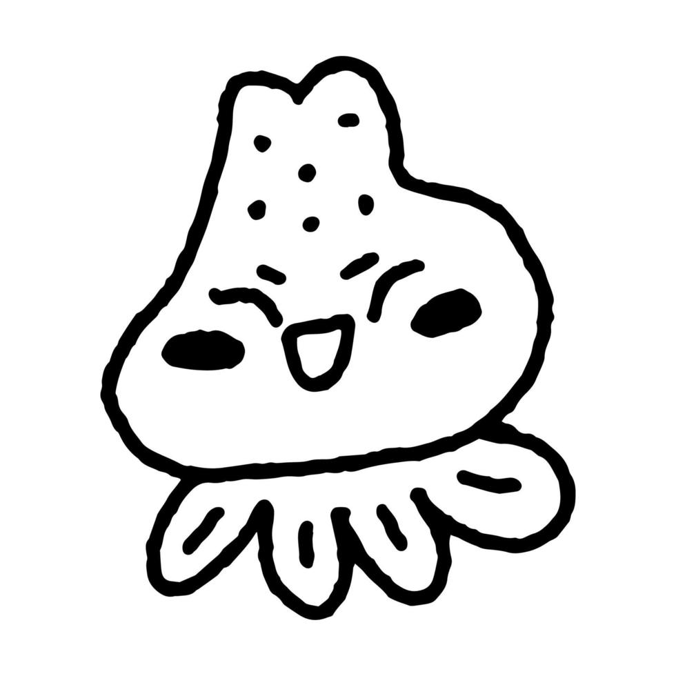 Cute Strawberry Emoticon Doodle Happy 6 vector