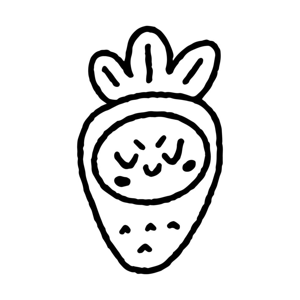 Cute Strawberry Emoticon Doodle 10 vector