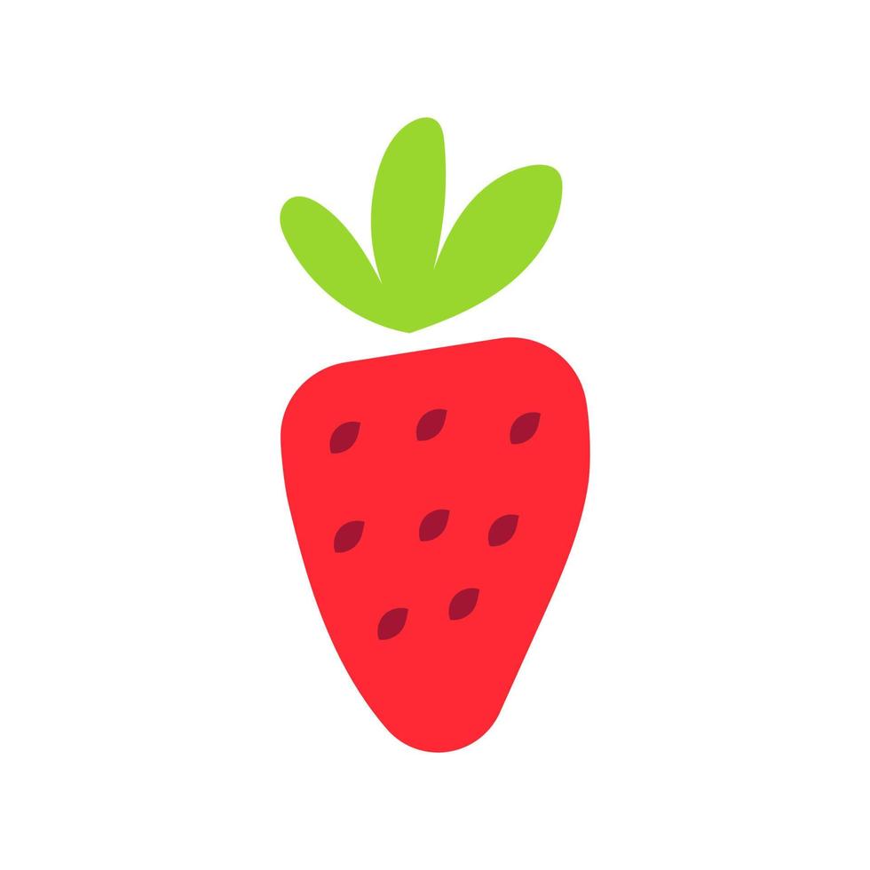 Flat Strawberry Icon Illustration 2 vector