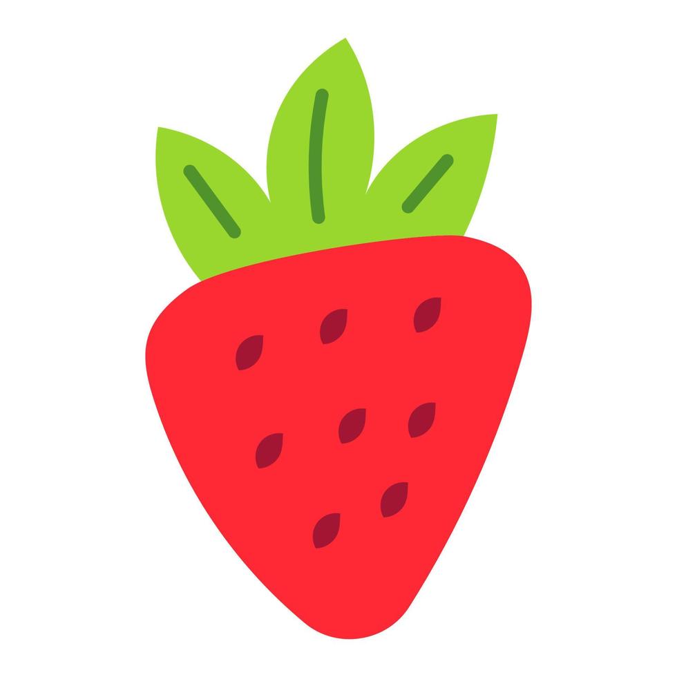 Flat Strawberry Icon Illustration 4 vector