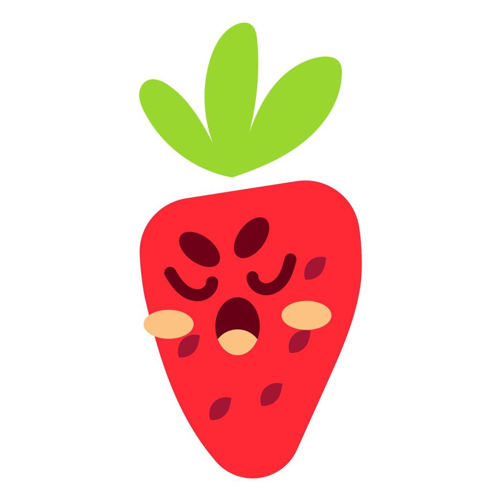 Cute Strawberry Mascot Emotion 5 vector