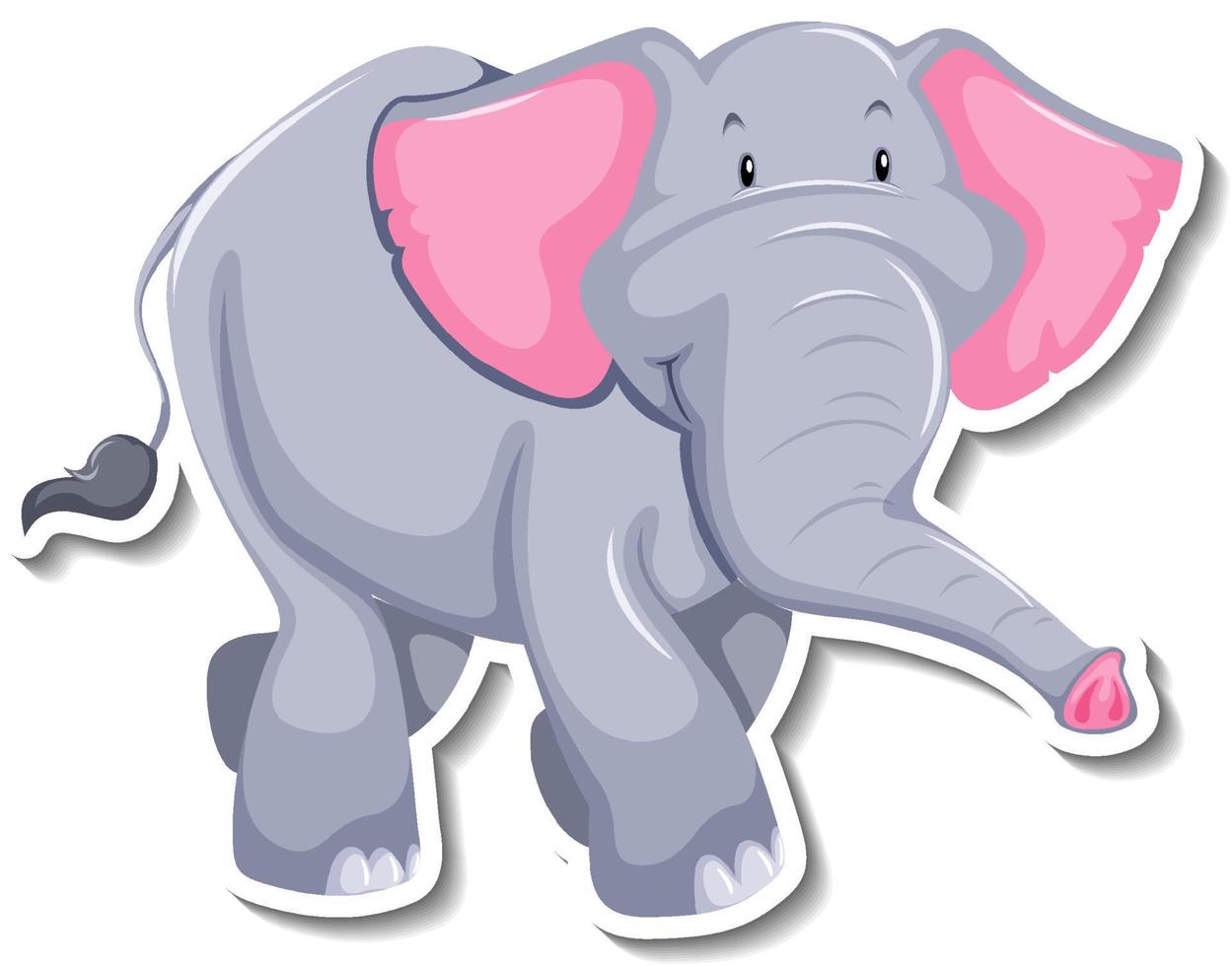 Elephant cartoon character on white background vector