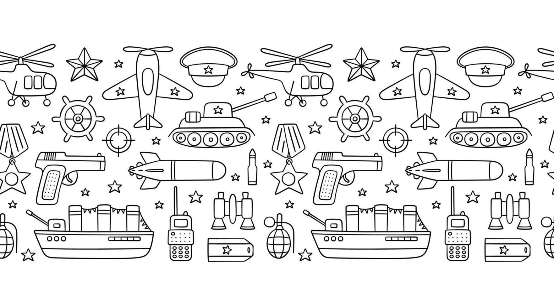 Seamless pattern for Defender of the Fatherland Day 23 february and Victory day 9 may. vector