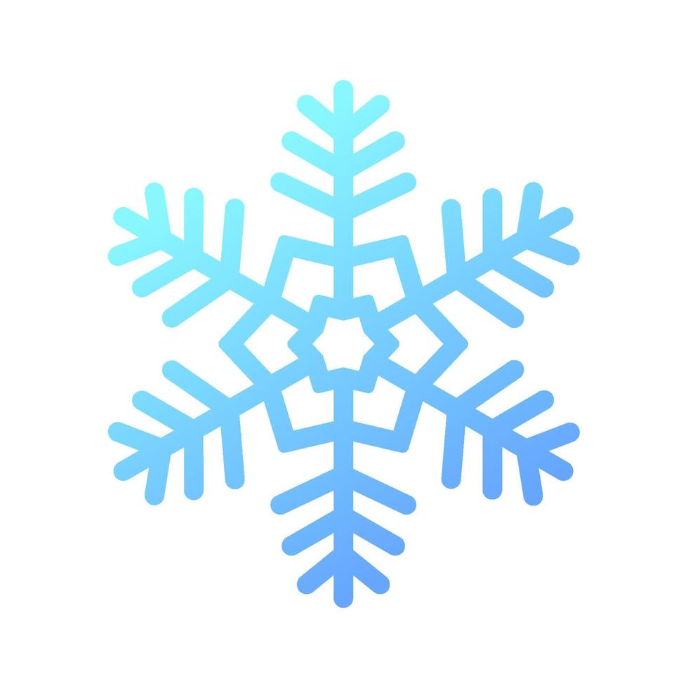 Gradient snowflake. Icon logo design. Ice crystal winter symbol. Template for winter design. vector
