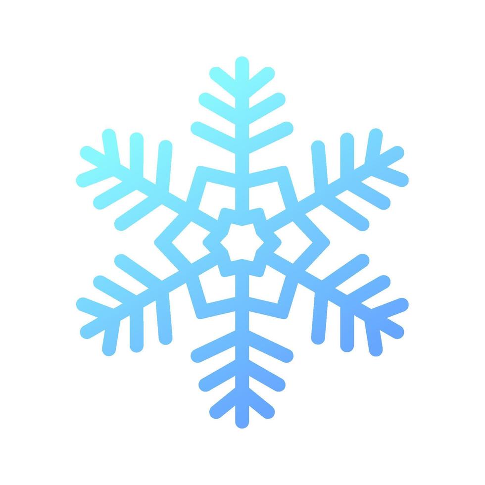 Gradient snowflake. Icon logo design. Ice crystal winter symbol. Template for winter design. vector