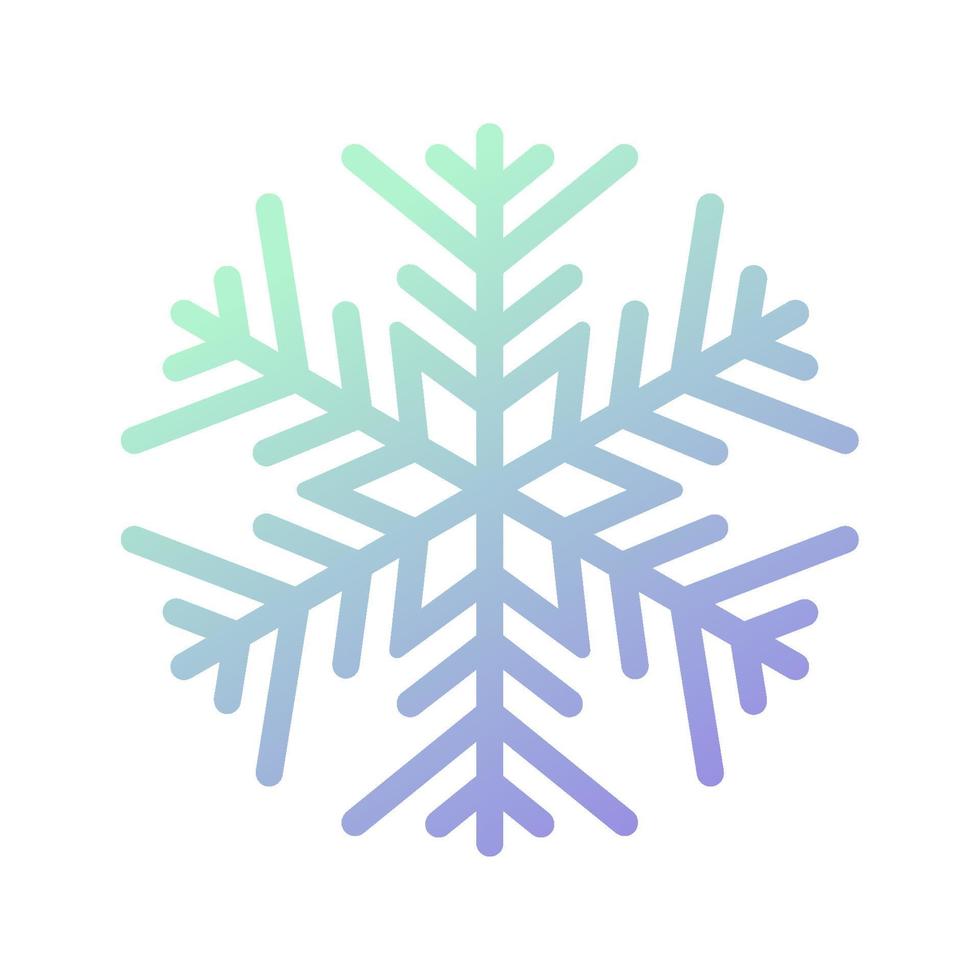 Gradient snowflake. Icon logo design. Ice crystal winter symbol. Template for winter design. vector