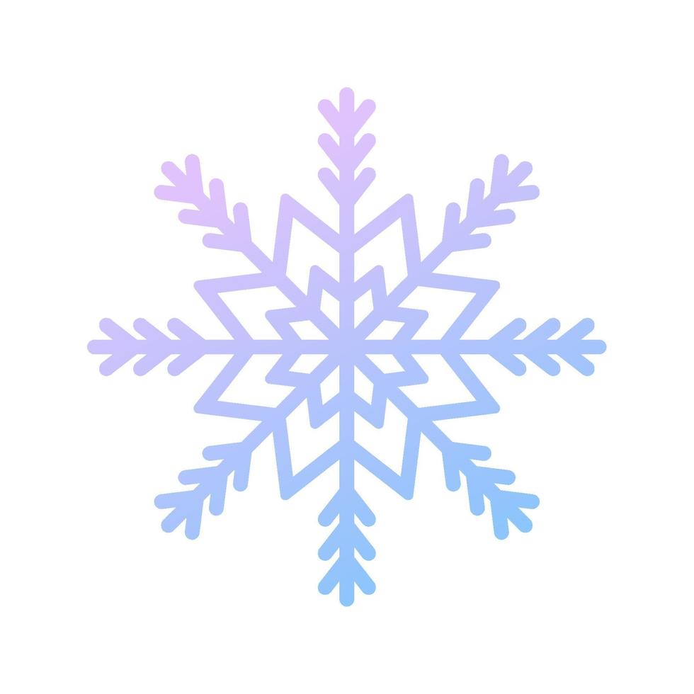 Gradient snowflake. Icon logo design. Ice crystal winter symbol. Template for winter design. vector