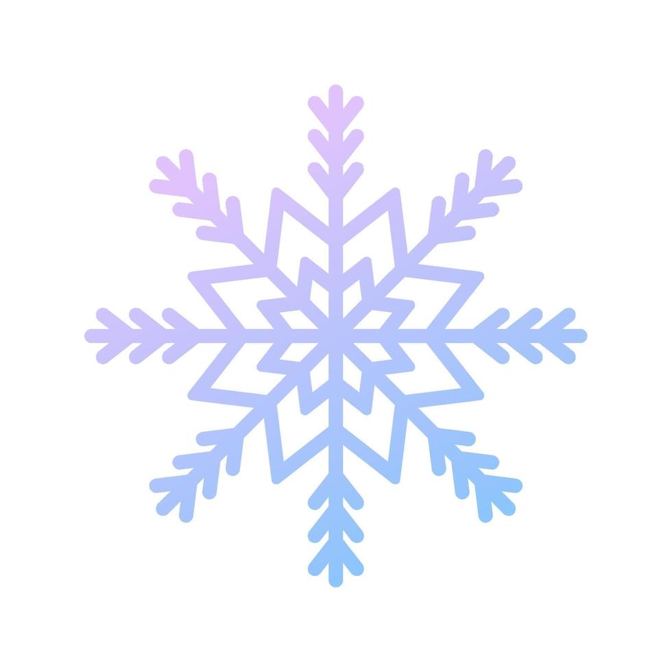 Gradient snowflake. Icon logo design. Ice crystal winter symbol. Template for winter design. vector