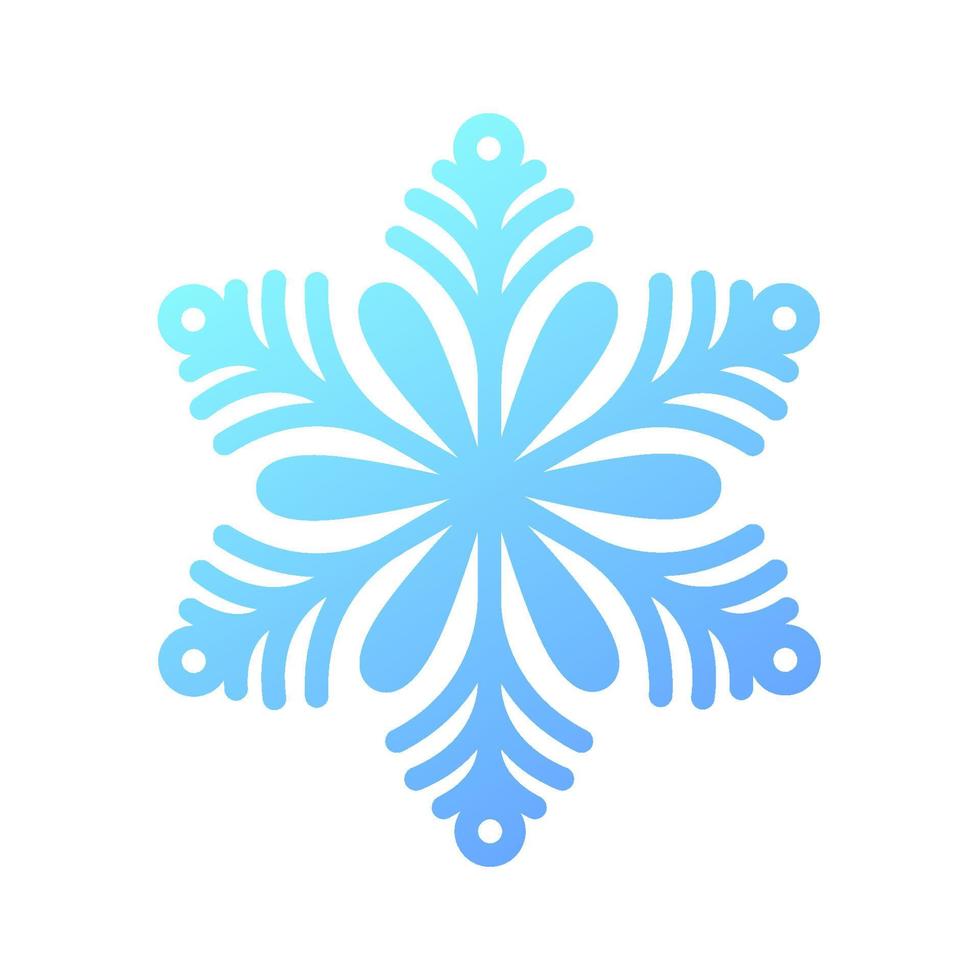 Gradient snowflake. Icon logo design. Ice crystal winter symbol. Template for winter design. vector