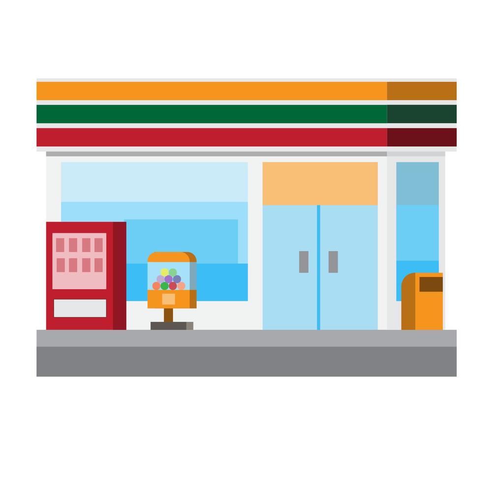 convenience store illustration flat design vector