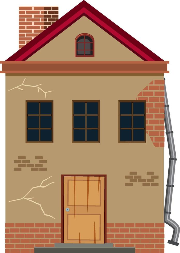 Abandoned house on white background vector