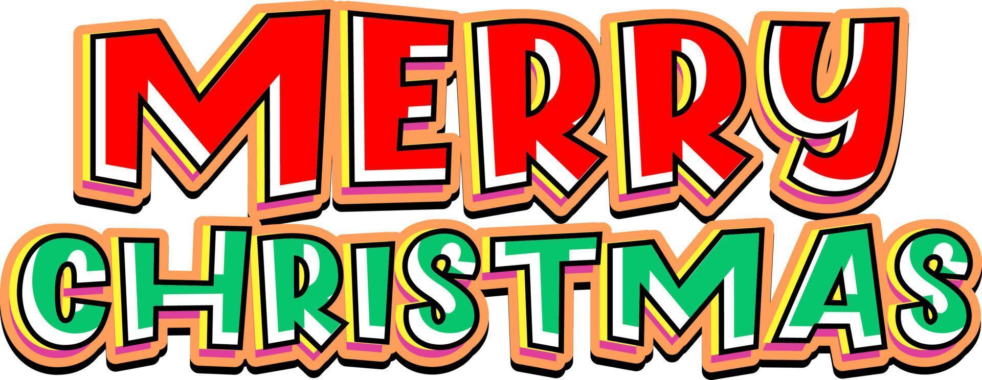 Merry Christmas font logo banner vector