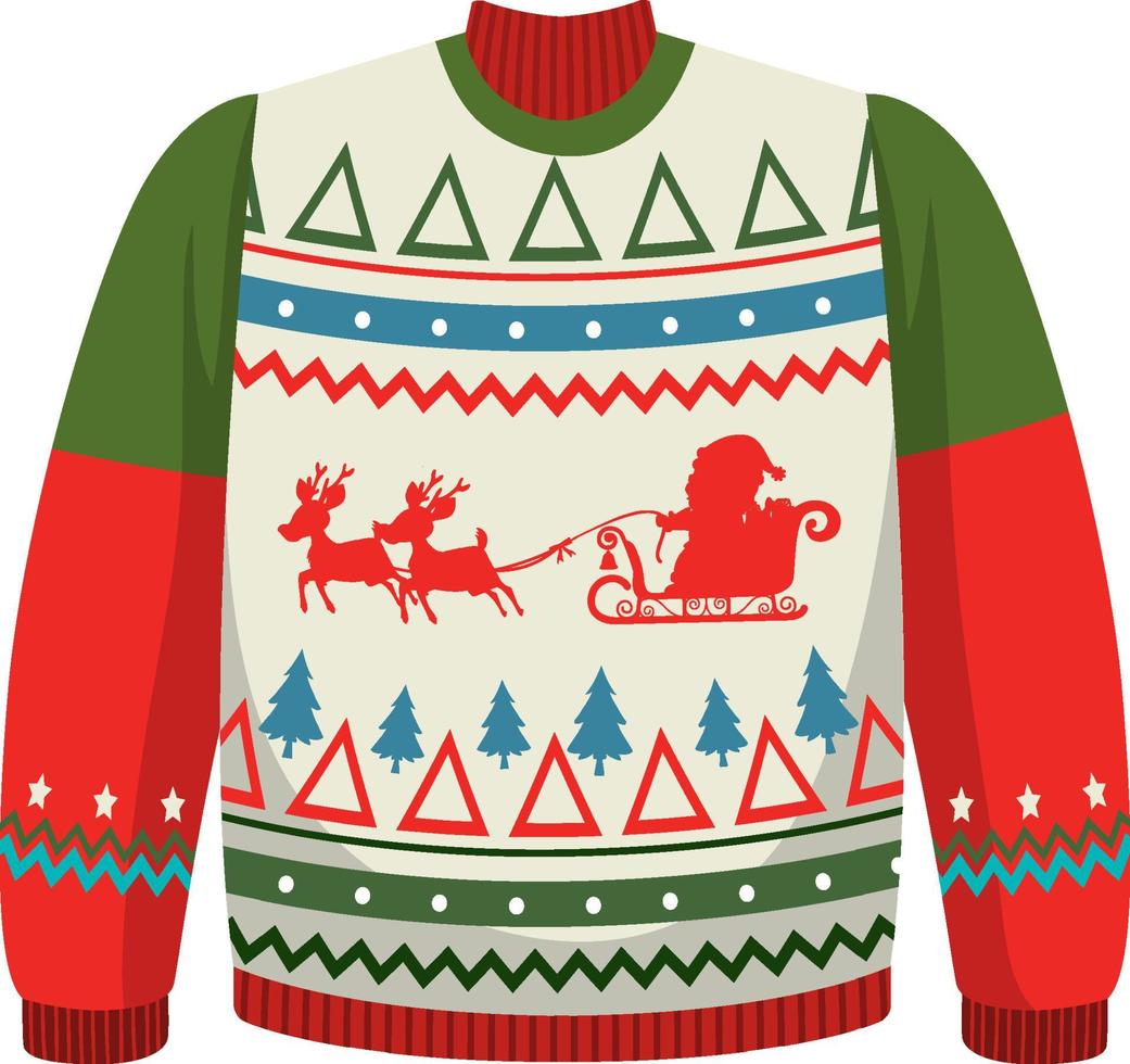 Christmas sweater in cartoon style isolated vector
