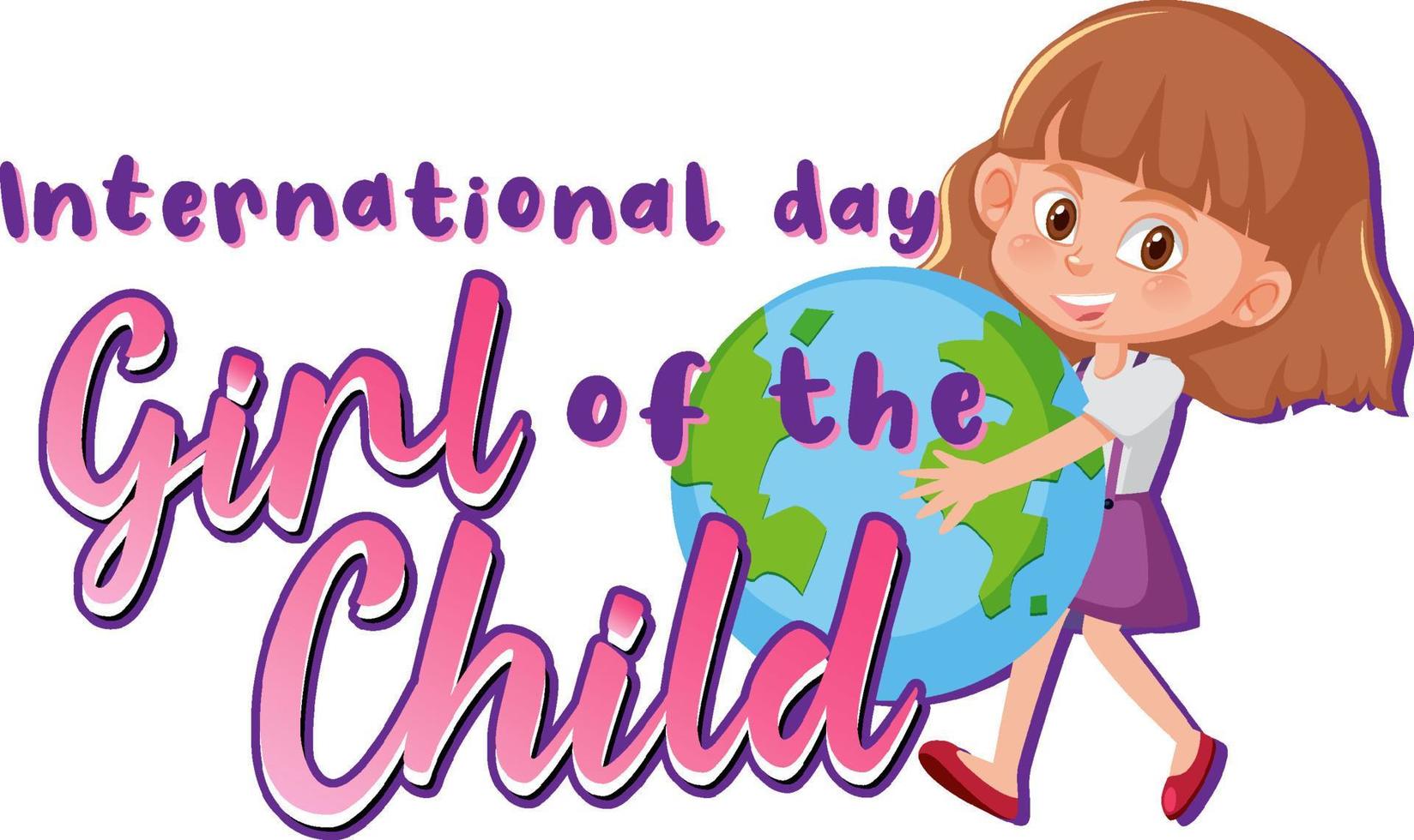 International day of girl child banner design vector