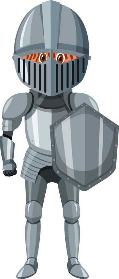 Caballero medieval en traje de armadura aislado vector
