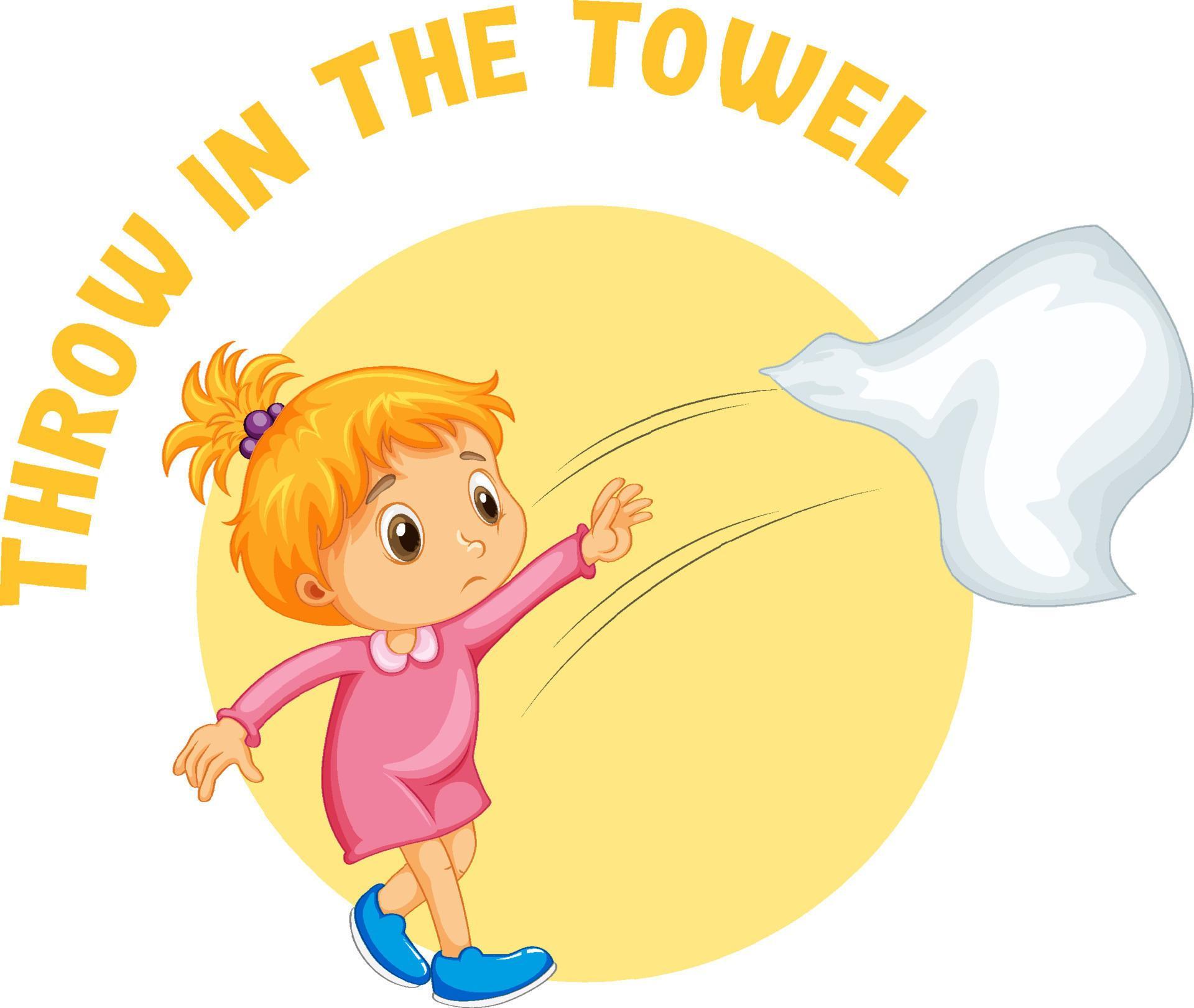 English idiom with picture description for throw in the towel 4811764