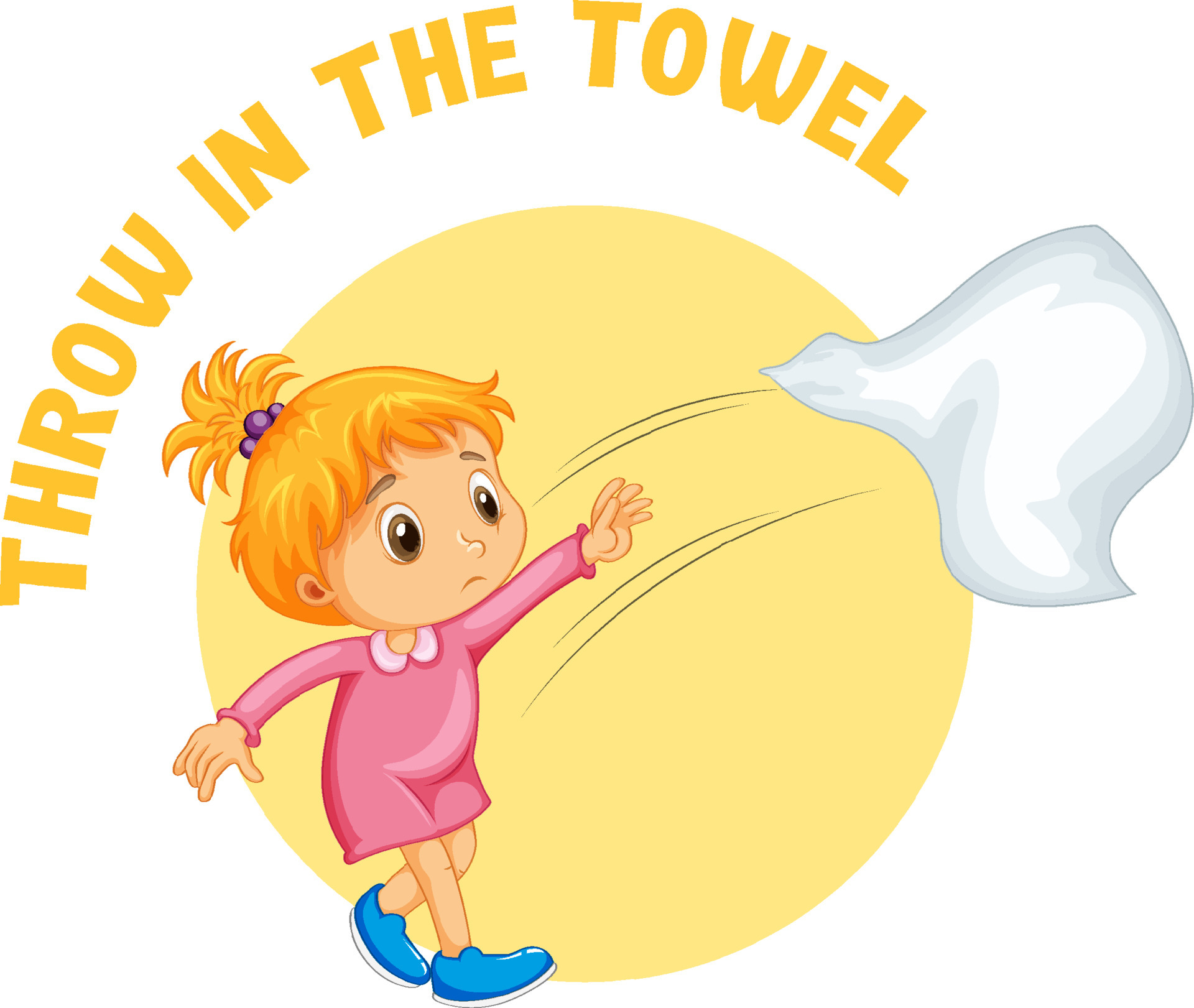 English idiom with picture description for throw in the towel 4811764