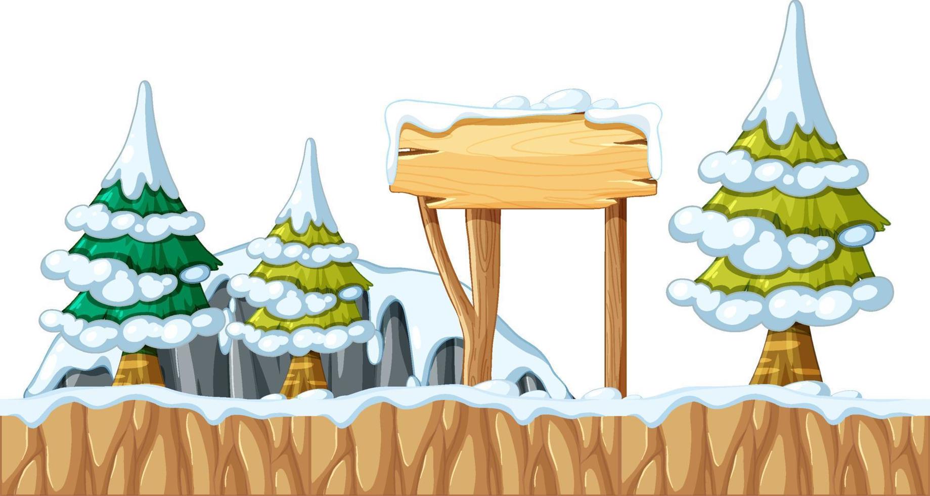 Wooden signboard on the ground vector