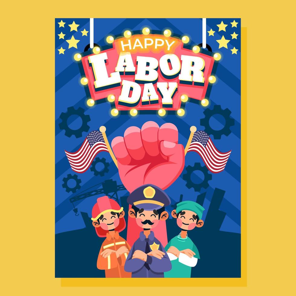 Power of Labor Day Poster vector