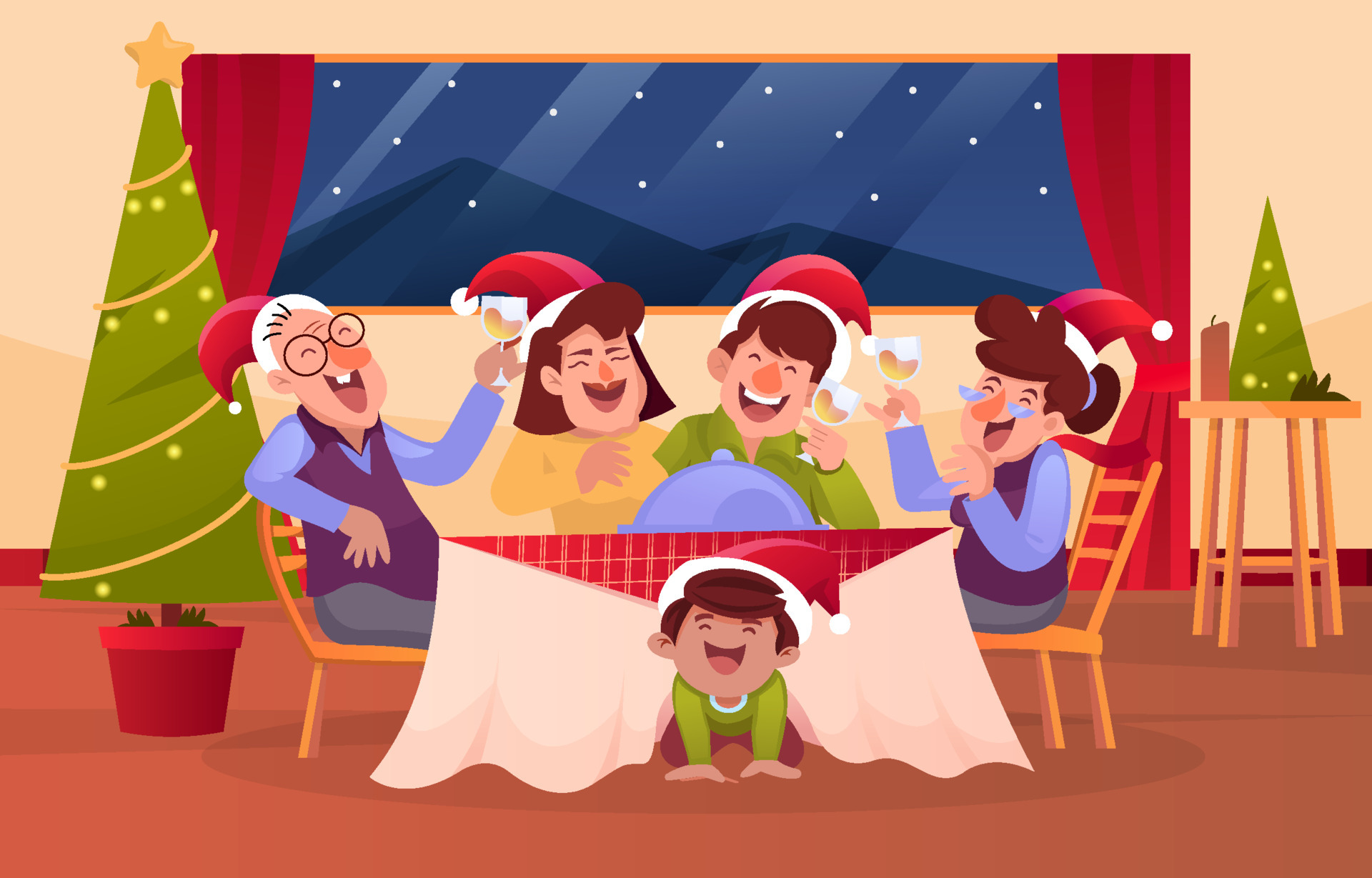 Christmas Eve Dinner Clip Art