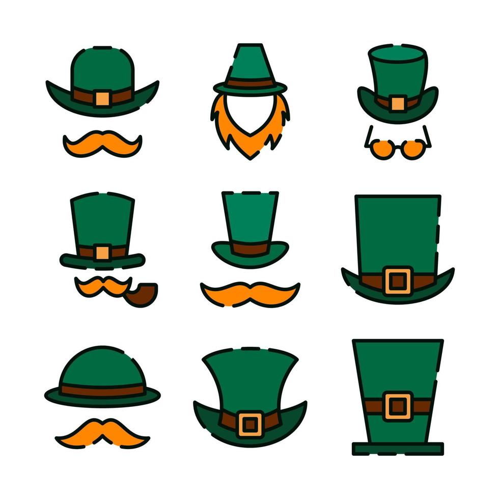 Set of St. Patricks Hat Icon vector